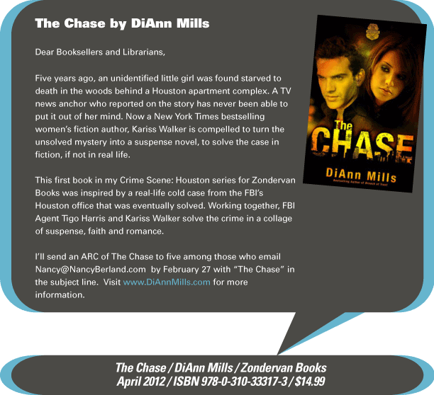 AuthorBuzz for the week of 2.20.12: The Chase by DiAnn Mills