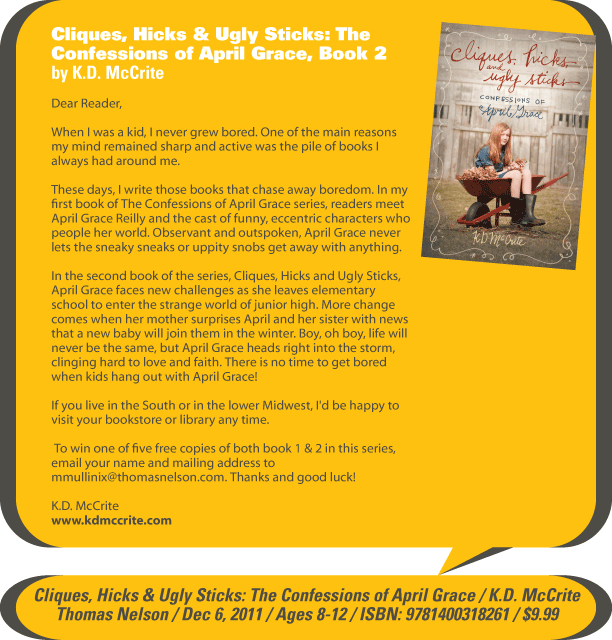 KidsBuzz for the week of 1.30.12: Cliques, Hicks & Ugly Sticks by K.D. McCrite