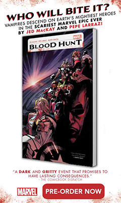 Marvel Universe: Blood Hunt by Jed MacKay, illustrated by Pepe Larraz and Sara Pichelli