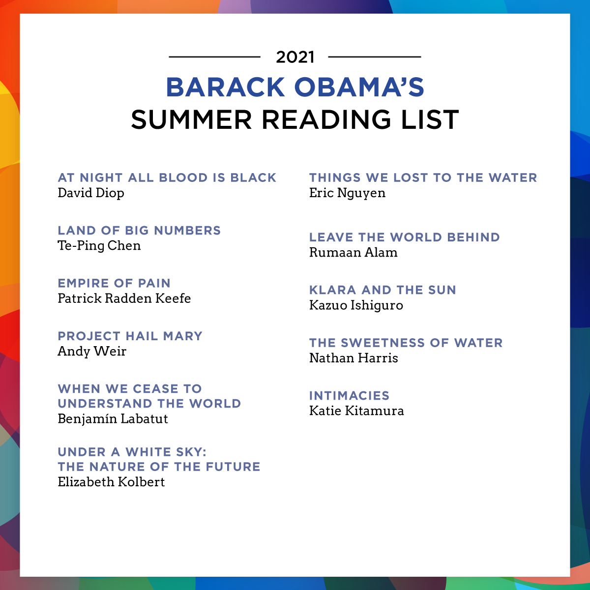 Obama's Summer Reading List 2021 Shelf Awareness