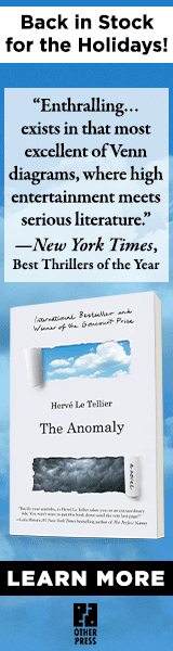 Other Press (NY): The Anomaly by Herv&eacute; Le Tellier, translated by Adriana Hunter; Ulysses: Ann Illustrated Edition by James Joyce, illustrated by Eduardo Arroyo