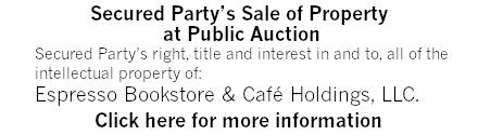 Secured Party Sale of Shakespeare & Co Assets: Click here for more information
